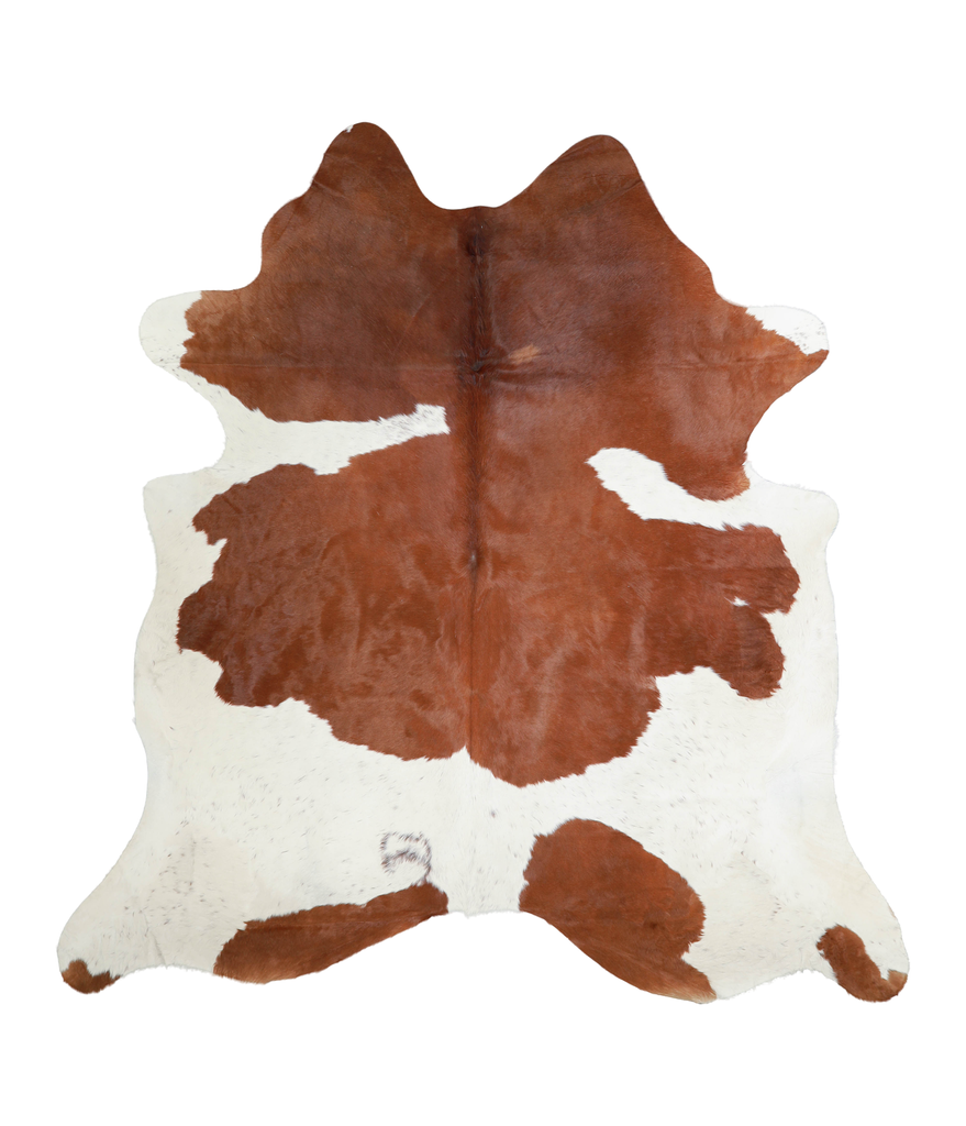 Brown and White XX-Large Brazilian Cowhide Rug 7'7"H x 7'3"W #A21145 by Hudson Hides