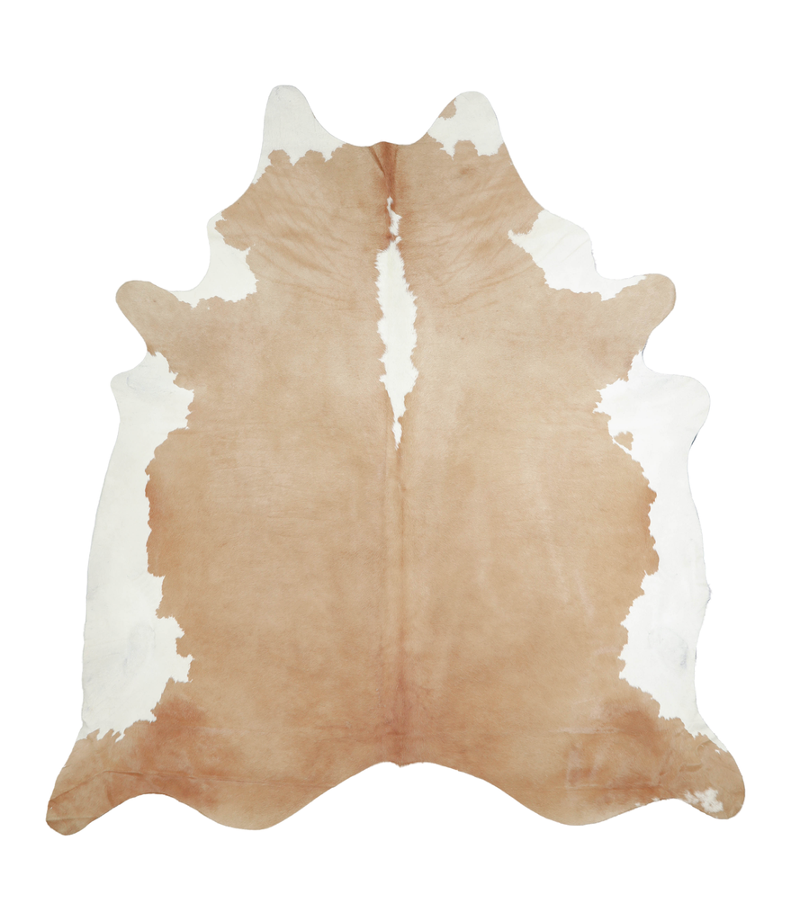 Beige and White XX-Large Brazilian Cowhide Rug 8'0"H x 7'4"W #A21162 by Hudson Hides