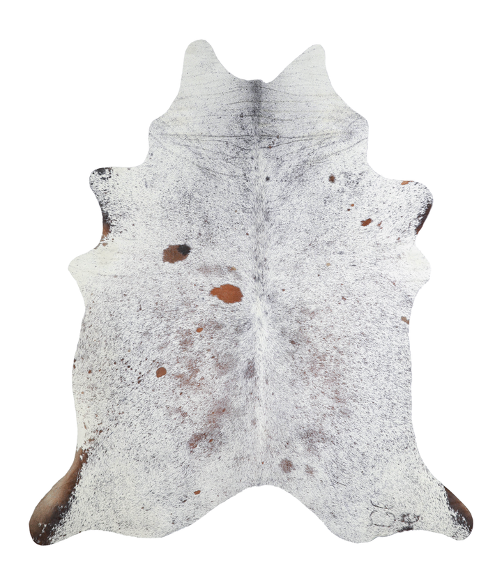 Salt and Pepper Brown X-Large Brazilian Cowhide Rug 7'6"H x 6'6"W #A21176 by Hudson Hides