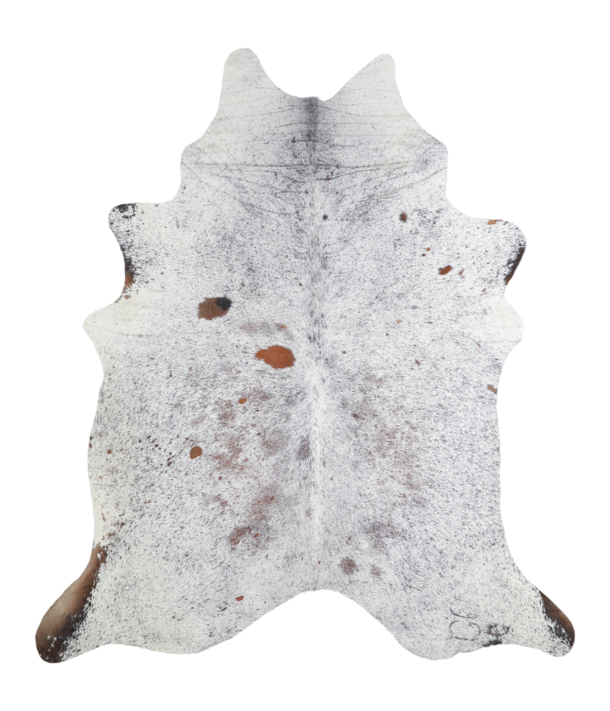 Salt and Pepper Brown X-Large Brazilian Cowhide Rug 7'6"H x 6'6"W #A21176 by Hudson Hides