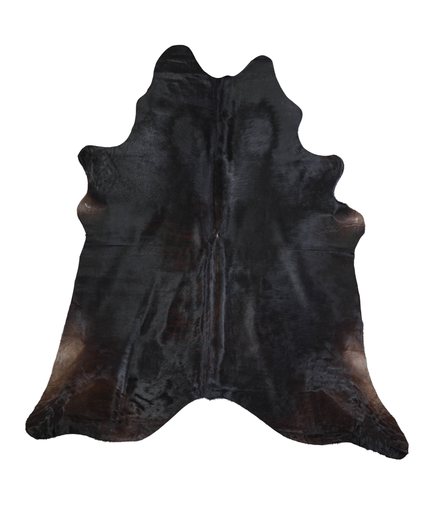 Solid Black XX-Large Brazilian Cowhide Rug 7'8"H x 7'0"W #A21186 by Hudson Hides