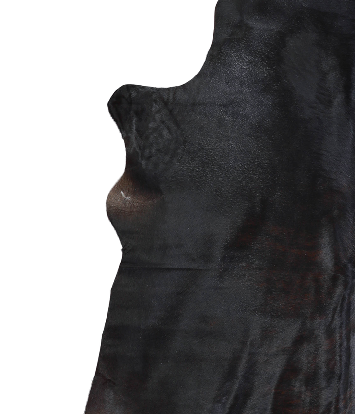 Solid Black XX-Large Brazilian Cowhide Rug 7'8"H x 7'0"W #A21186 by Hudson Hides