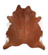 Brown and White Regular XX-Large Brazilian Cowhide Rug 7'10"H x 7'1"W #A21236 by Hudson Hides