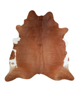 Brown and White Regular X-Large Brazilian Cowhide Rug 7'0"H x 6'9"W #A21241 by Hudson Hides