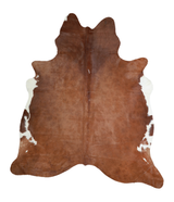 Brown and White Regular X-Large Brazilian Cowhide Rug 7'6"H x 6'6"W #A21279 by Hudson Hides