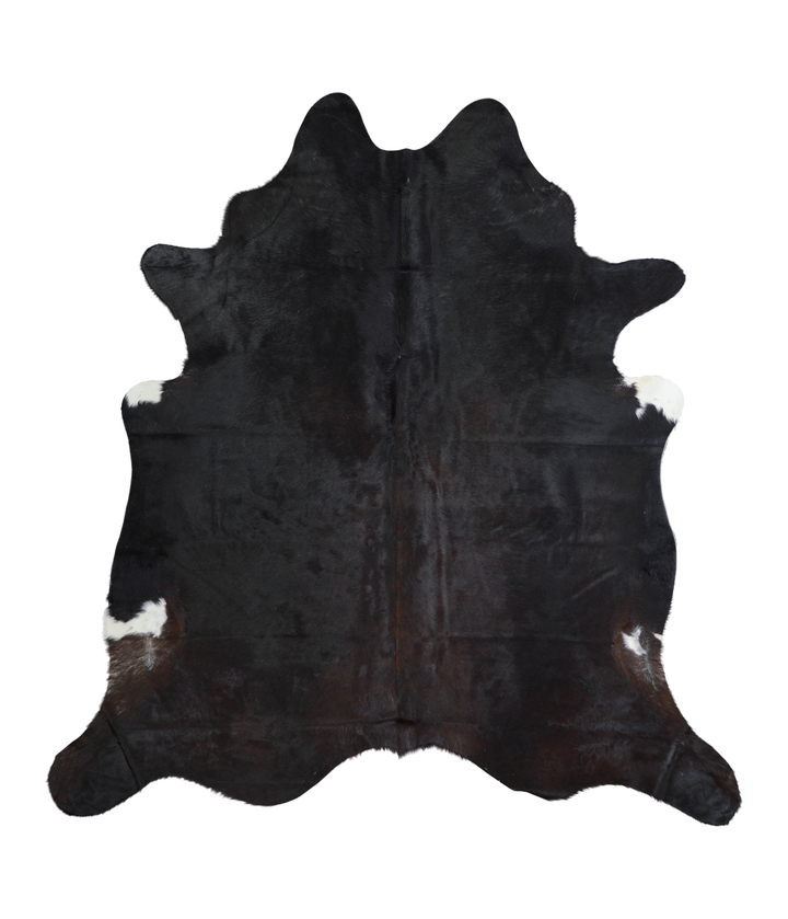 Solid Black X-Large Brazilian Cowhide Rug 7'1"H x 6'8"W #A21294 by Hudson Hides