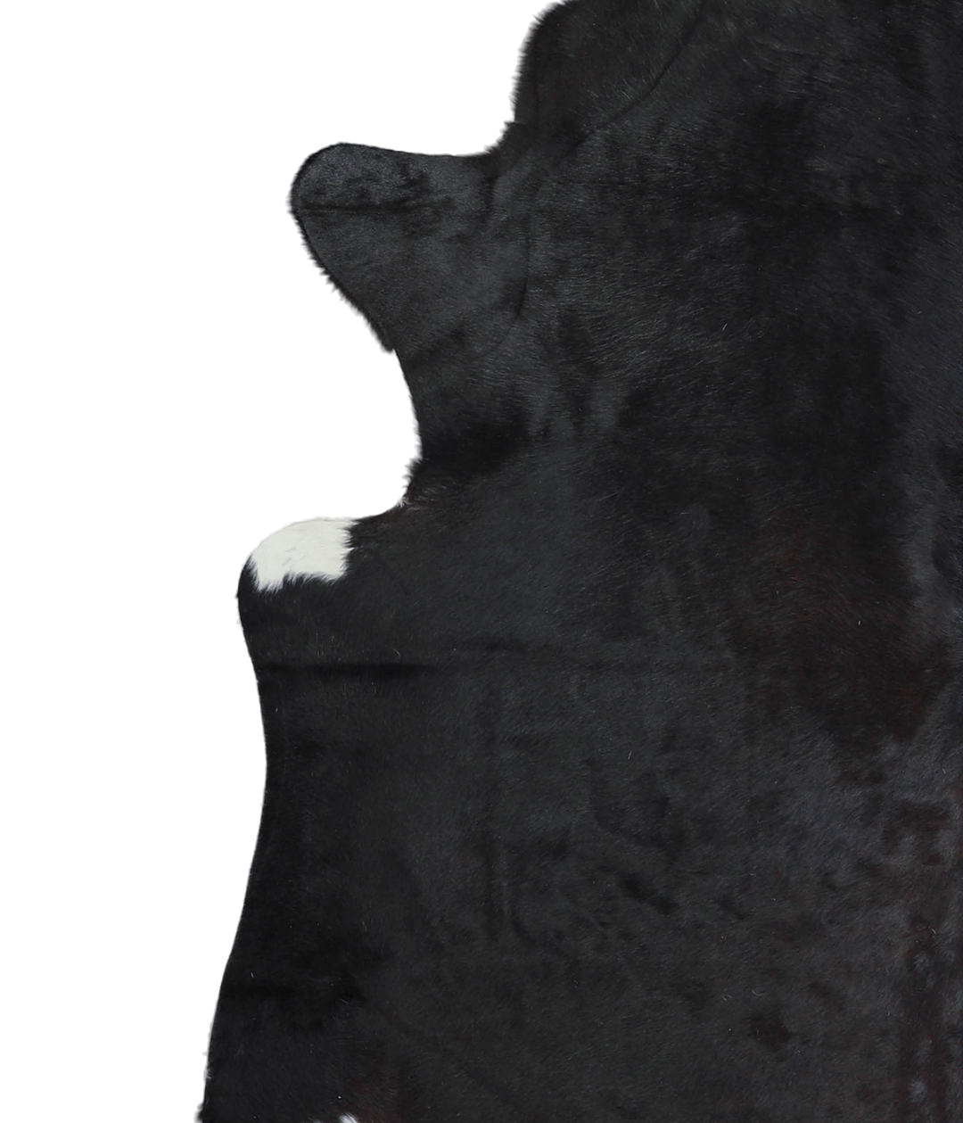 Solid Black X-Large Brazilian Cowhide Rug 7'1"H x 6'8"W #A21294 by Hud