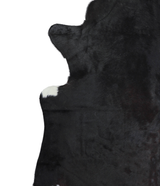 Solid Black X-Large Brazilian Cowhide Rug 7'1"H x 6'8"W #A21294 by Hudson Hides