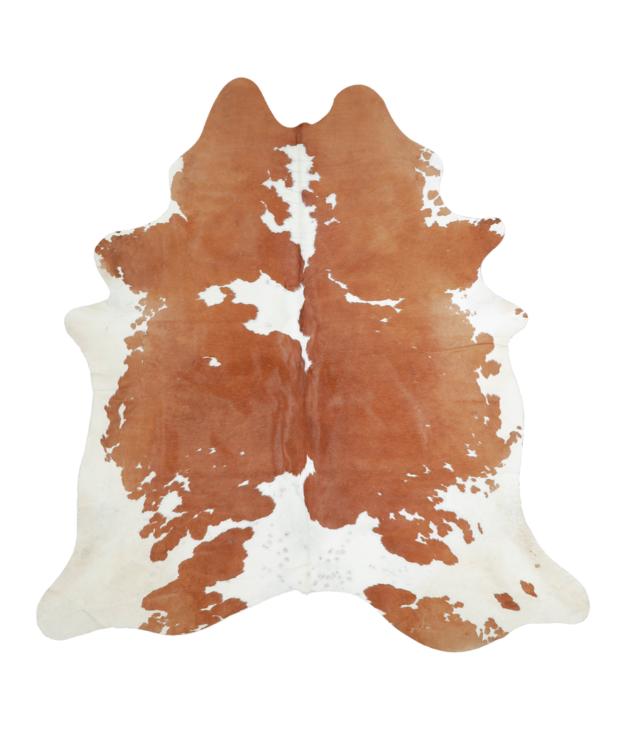 Brown and White X-Large Brazilian Cowhide Rug 7'2"H x 6'9"W #A21355 by Hudson Hides