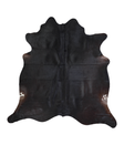 Solid Black X-Large Brazilian Cowhide Rug 7'0"H x 6'10"W #A21392 by Hudson Hides