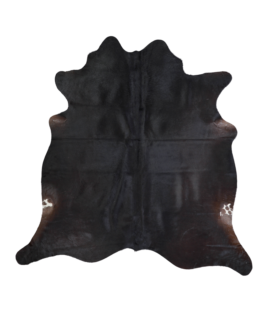 Solid Black X-Large Brazilian Cowhide Rug 7'0"H x 6'10"W #A21392 by Hudson Hides