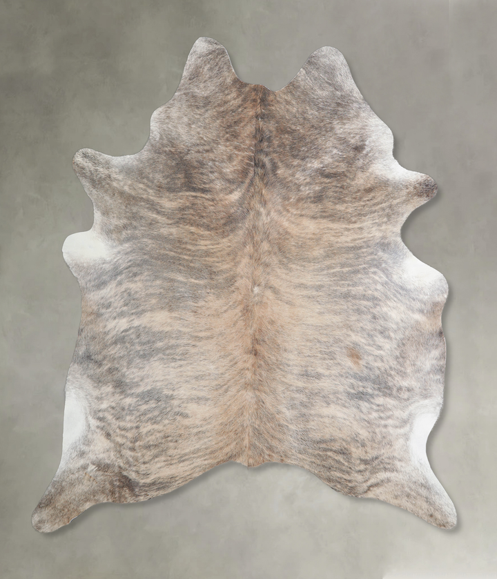 Light Brindle X-Large Brazilian Cowhide Rug 7'0"H x 6'1"W #A21396 by Hudson Hides