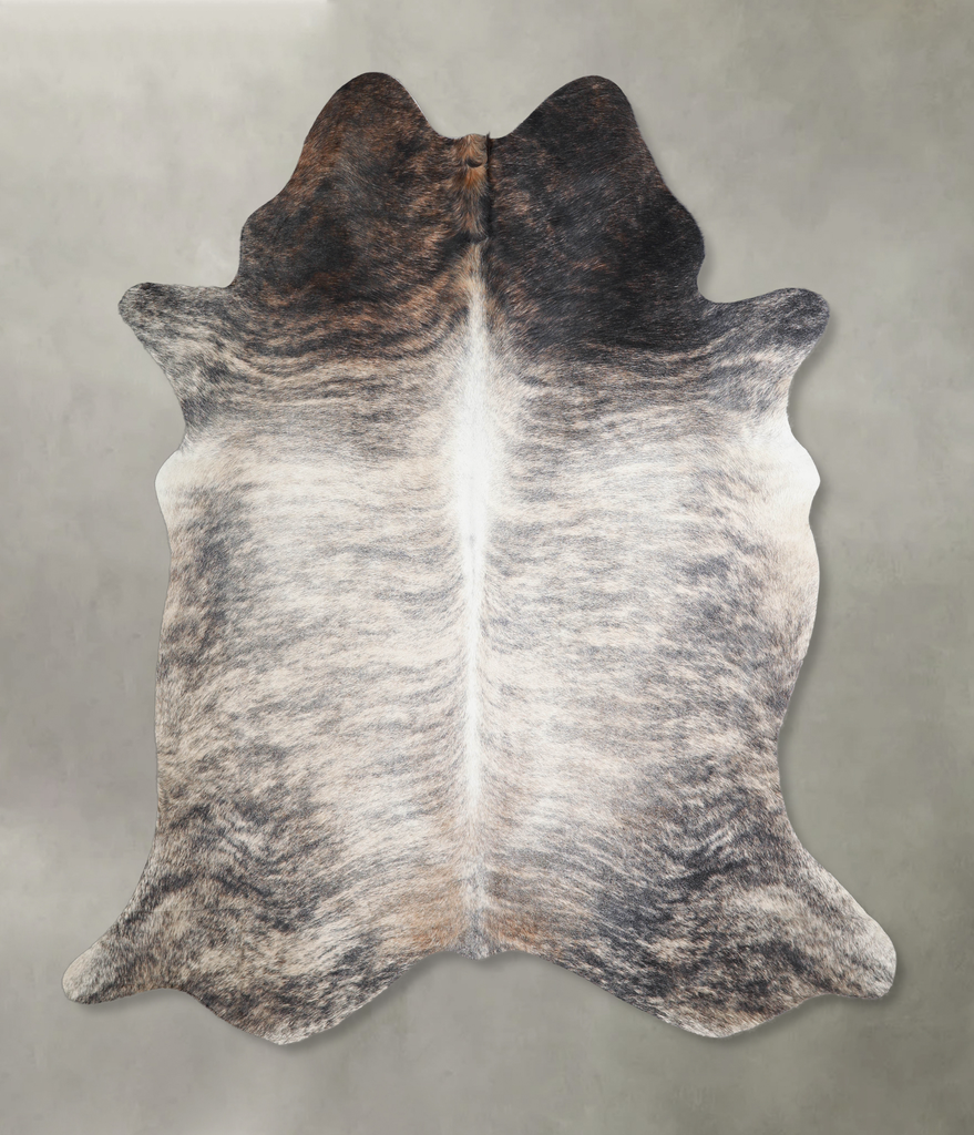 Light Brindle X-Large Brazilian Cowhide Rug 7'0"H x 6'5"W #A21397 by Hudson Hides