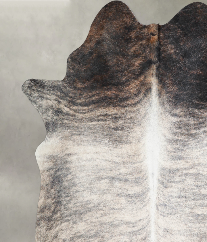 Light Brindle X-Large Brazilian Cowhide Rug 7'0"H x 6'5"W #A21397 by Hudson Hides