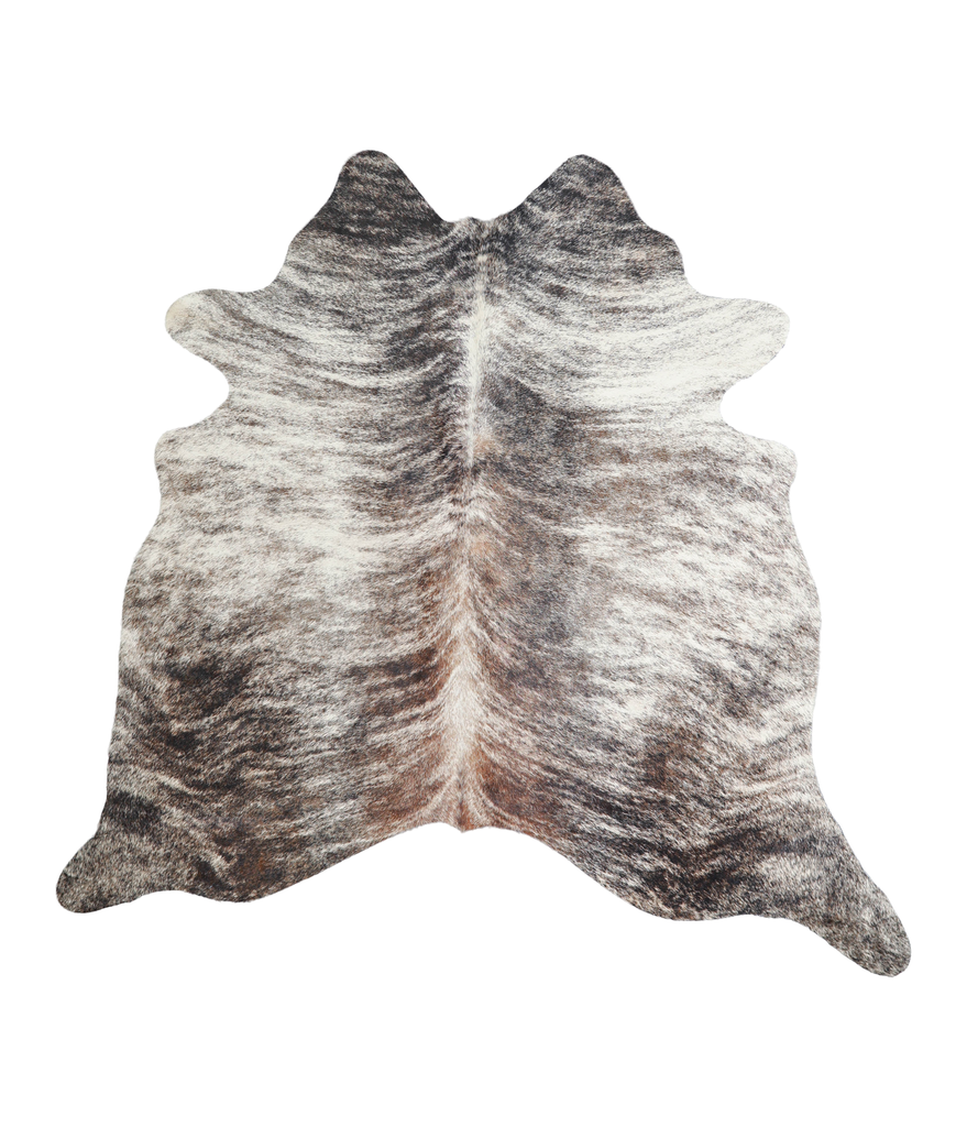 Grey Brindle Large Brazilian Cowhide Rug 6'0"H x 6'1"W #A21407 by Hudson Hides