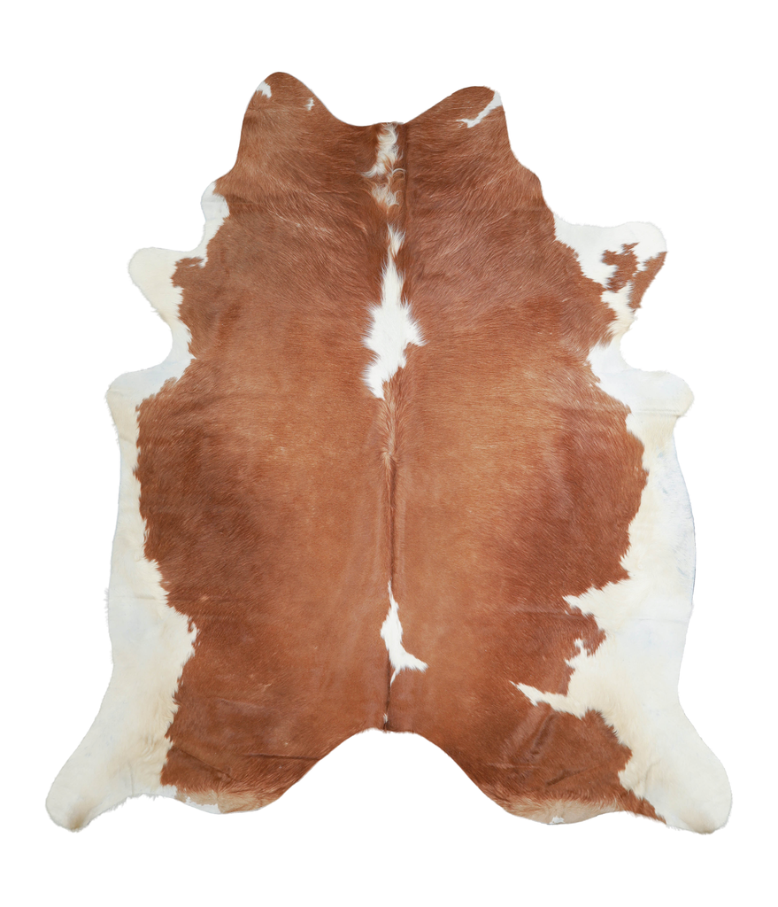Brown and White XX-Large Brazilian Cowhide Rug 7'9"H x 6'11"W #A21413 by Hudson Hides