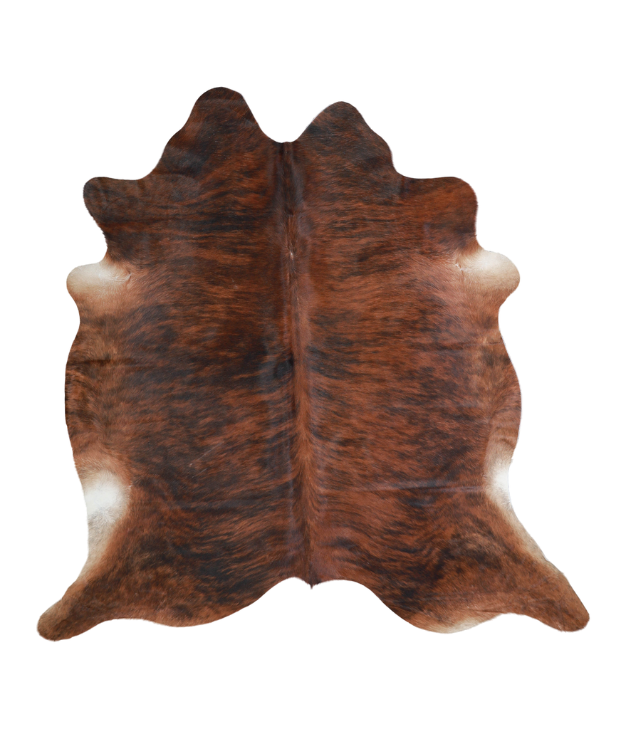 Medium Brindle X-Large Brazilian Cowhide Rug 6'7"H x 6'5"W #A21418 by Hudson Hides