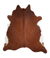 Brown and White Regular XX-Large Brazilian Cowhide Rug 7'6"H x 6'8"W #A21562 by Hudson Hides