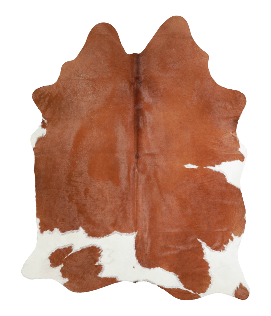 Brown and White Large Brazilian Cowhide Rug 7'0"H x 5'7"W #A21588 by Hudson Hides