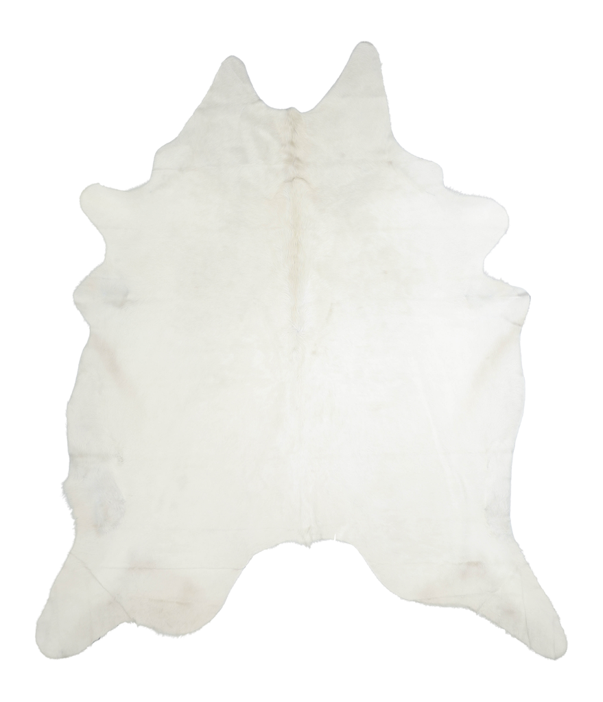 Solid White XX-Large Brazilian Cowhide Rug 9'1"H x 7'8"W #A21637 by Hudson Hides
