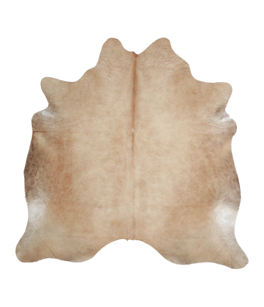 Beige X-Large Brazilian Cowhide Rug 6'5"H x 6'4"W #A21642 by Hudson Hides