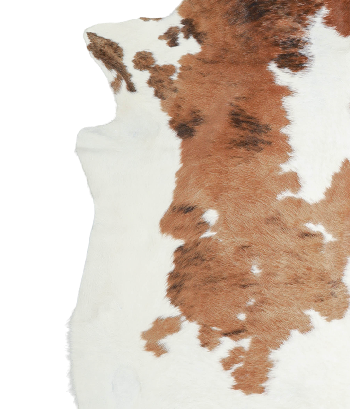 Brown and White XX-Large Brazilian Cowhide Rug 7'2"H x 7'3"W #A21711 by Hudson Hides