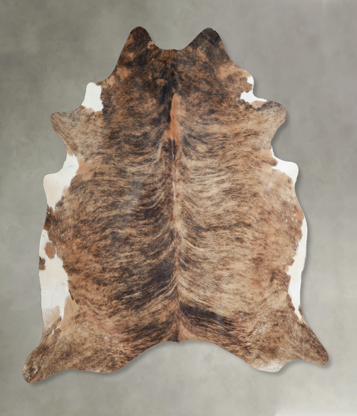 Light Brindle X-Large Brazilian Cowhide Rug 7'3"H x 6'9"W #A21717 by Hudson Hides