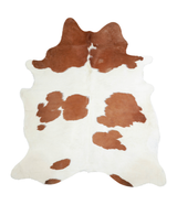 Brown and White X-Large Brazilian Cowhide Rug 7'0"H x 6'3"W #A21725 by Hudson Hides