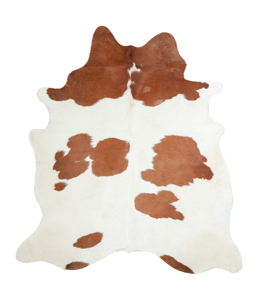 Brown and White X-Large Brazilian Cowhide Rug 7'0"H x 6'3"W #A21725 by Hudson Hides