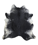 Salt and Pepper Black X-Large Brazilian Cowhide Rug 7'3"H x 6'9"W #A21777 by Hudson Hides