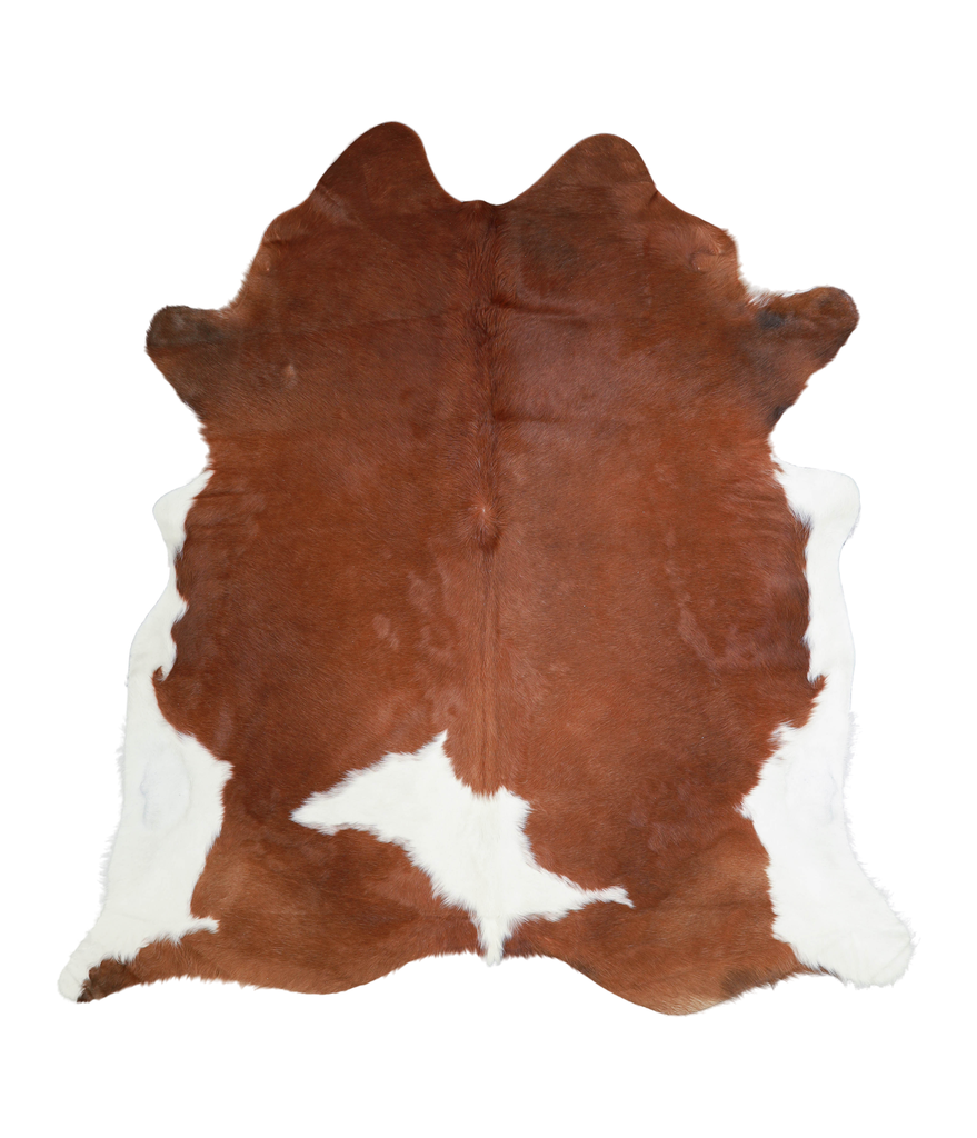 Brown and White X-Large Brazilian Cowhide Rug 6'11"H x 6'7"W #A21783 by Hudson Hides