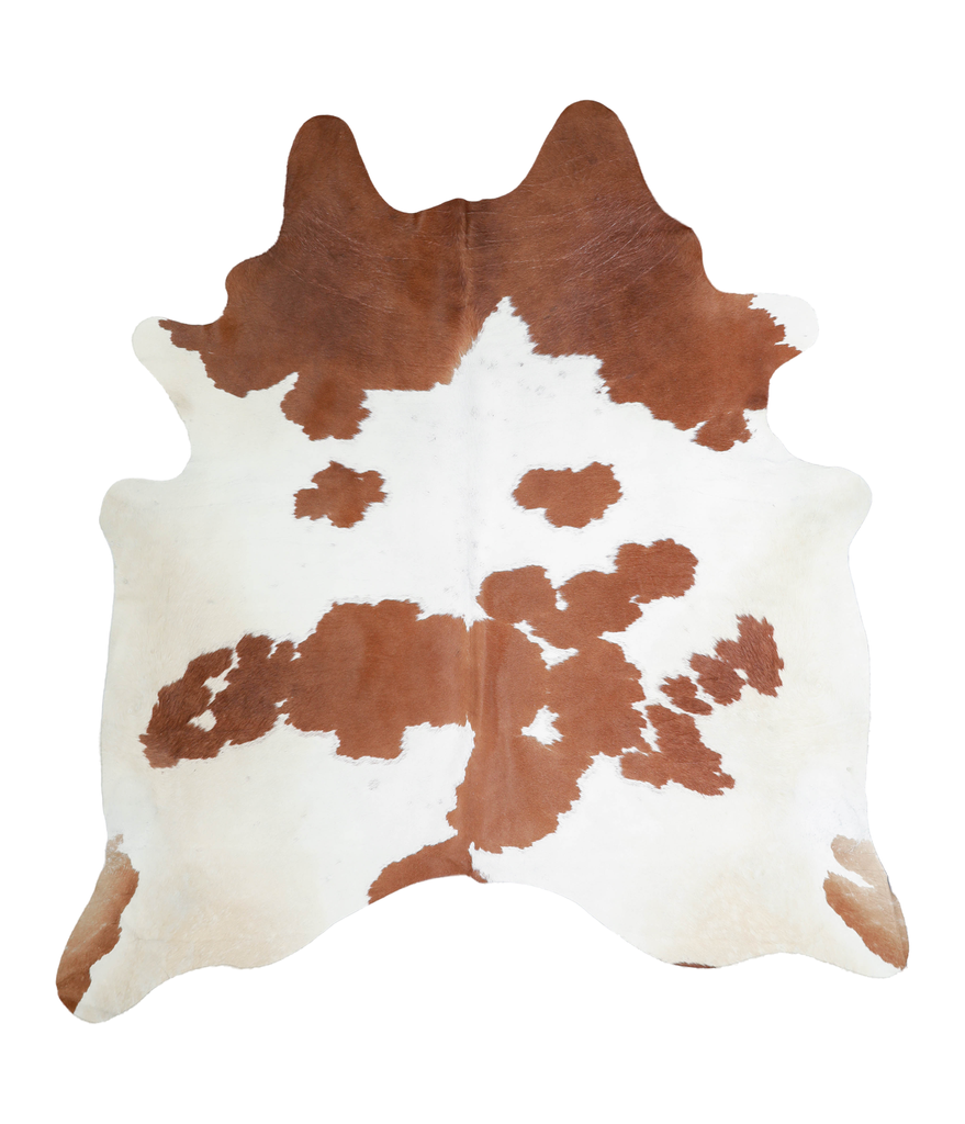 Brown and White X-Large Brazilian Cowhide Rug 7'2"H x 6'7"W #A21889 by Hudson Hides