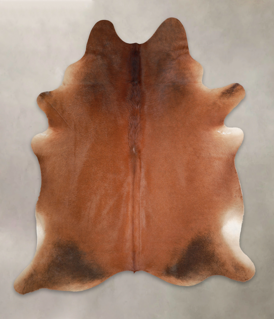 Solid Brown X-Large Brazilian Cowhide Rug 7'6"H x 6'6"W #A22032 by Hudson Hides