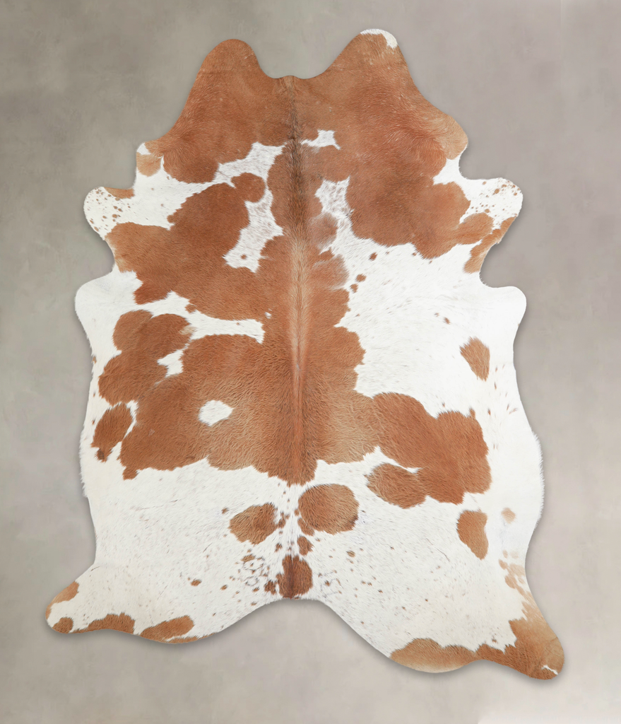 Brown and White X-Large Brazilian Cowhide Rug 7'9"H x 6'1"W #A22048 by Hudson Hides