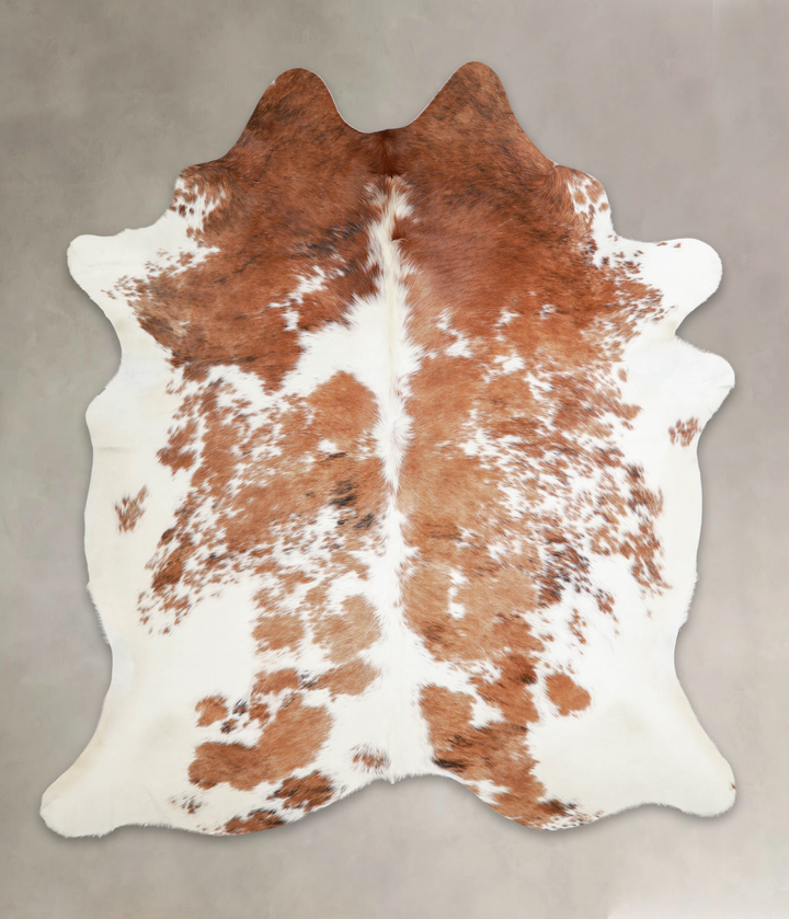 Brown and White XX-Large Brazilian Cowhide Rug 7'6"H x 6'8"W #A22052 by Hudson Hides
