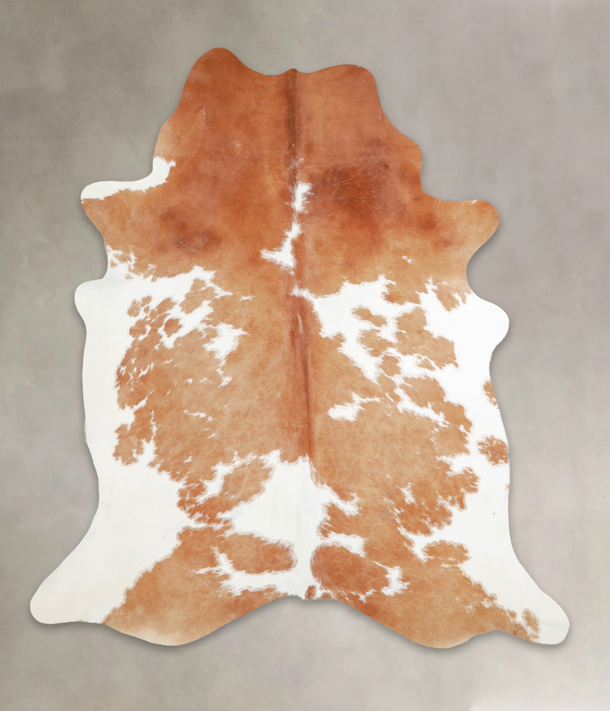 Brown and White X-Large Brazilian Cowhide Rug 7'4"H x 6'6"W #A22054 by Hudson Hides