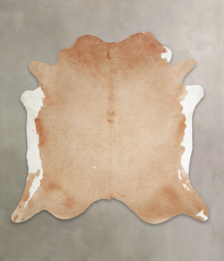 Beige XX-Large Brazilian Cowhide Rug 7'4"H x 7'6"W #A22056 by Hudson Hides