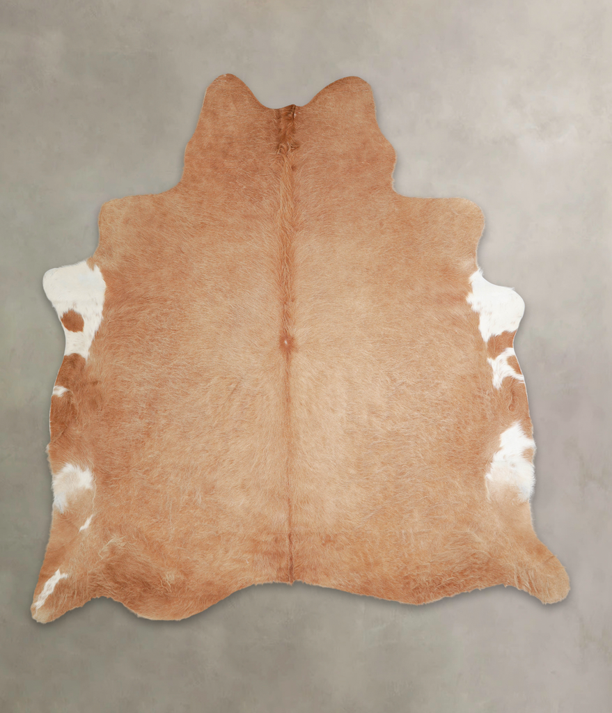 Beige XX-Large Brazilian Cowhide Rug 7'7"H x 7'4"W #A22064 by Hudson Hides
