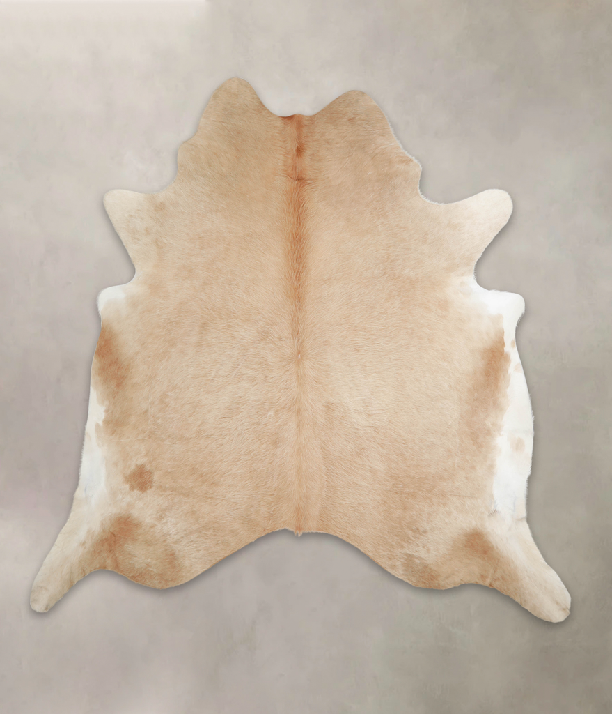Beige XX-Large Brazilian Cowhide Rug 7'8"H x 7'7"W #A22068 by Hudson Hides