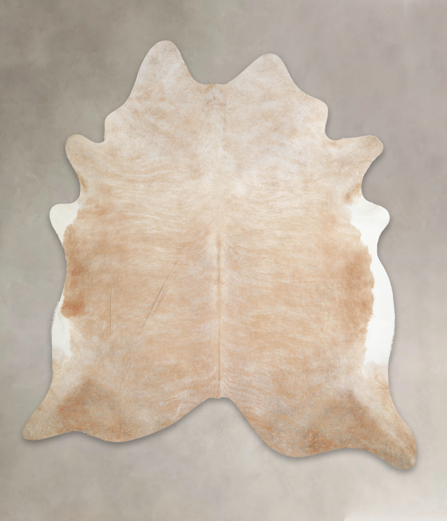 Beige XX-Large Brazilian Cowhide Rug 7'9"H x 7'0"W #A22081 by Hudson Hides