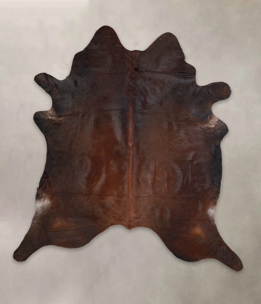 Chocolate X-Large Brazilian Cowhide Rug 7'0"H x 6'5"W #A22093 by Hudson Hides