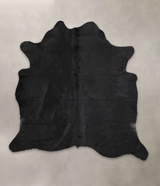 Solid Black X-Large Brazilian Cowhide Rug 6'8"H x 6'6"W #A22134 by Hudson Hides