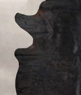 Solid Black X-Large Brazilian Cowhide Rug 7'2"H x 6'6"W #A22136 by Hudson Hides