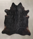 Solid Black X-Large Brazilian Cowhide Rug 7'6"H x 6'7"W #A22138 by Hudson Hides