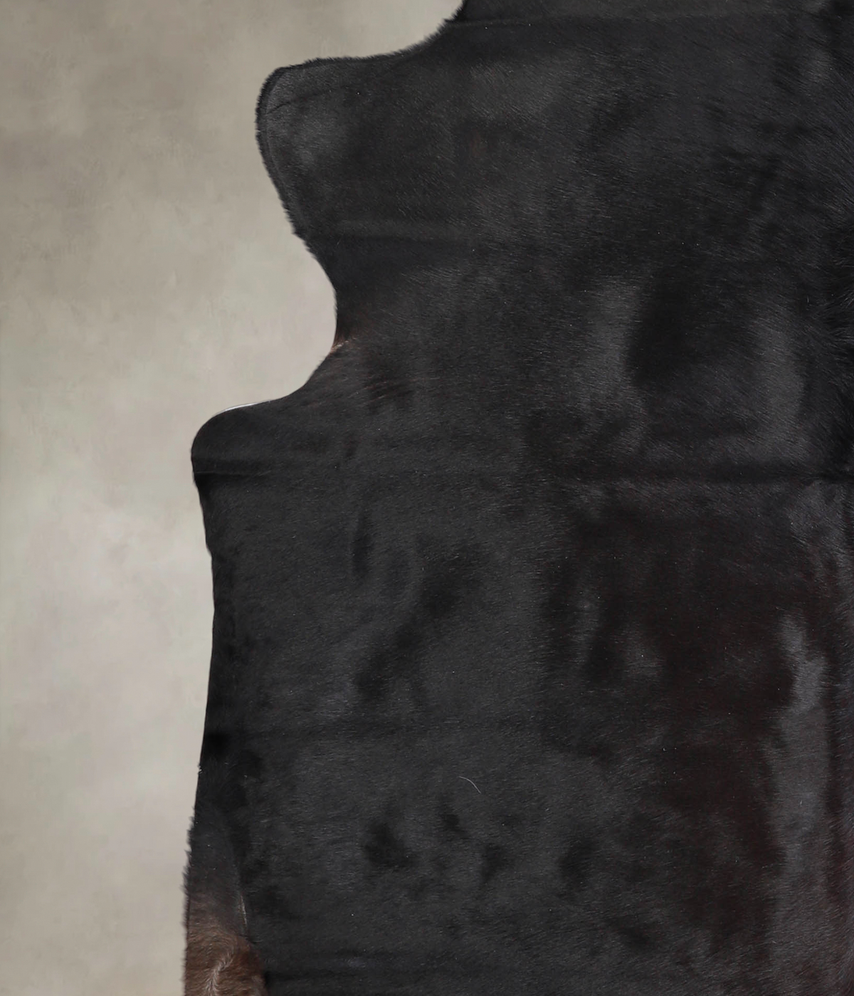 Solid Black Cowhide Rug #A22139