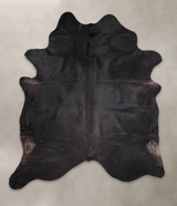 Solid Black XX-Large Brazilian Cowhide Rug 7'8"H x 6'8"W #A22141 by Hudson Hides