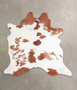 Brown and White Large Brazilian Cowhide Rug 5'7"H x 5'10"W #A22173 by Hudson Hides