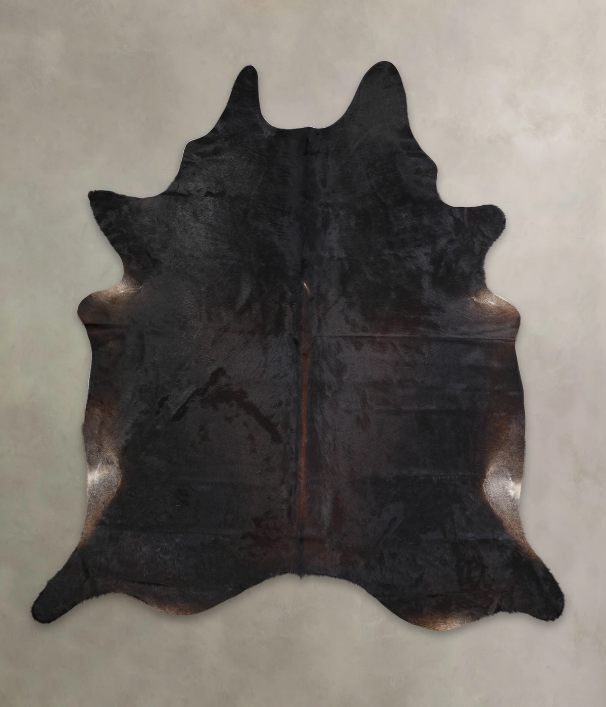 Solid Black Cowhide Rug #A22183