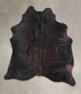 Solid Black X-Large Brazilian Cowhide Rug 6'10"H x 6'0"W #A22195 by Hudson Hides