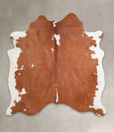 Brown and White X-Large Brazilian Cowhide Rug 6'8"H x 6'5"W #A22257 by Hudson Hides